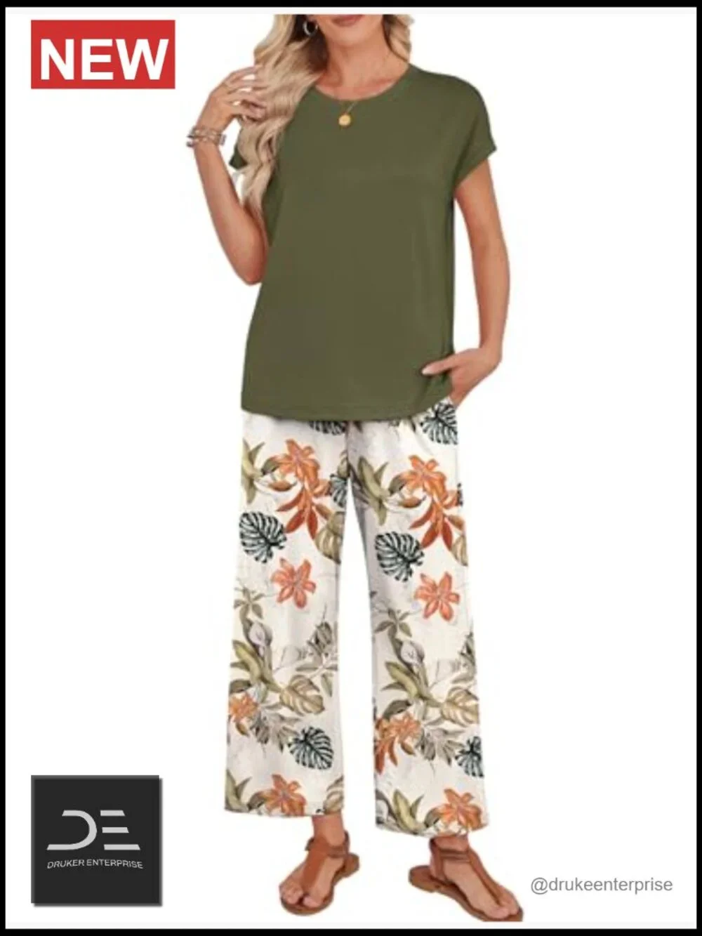 Two Piece Sets Lounge Wear Matching Clothing Sets Cap Sleeve Wide Leg Pants Sets